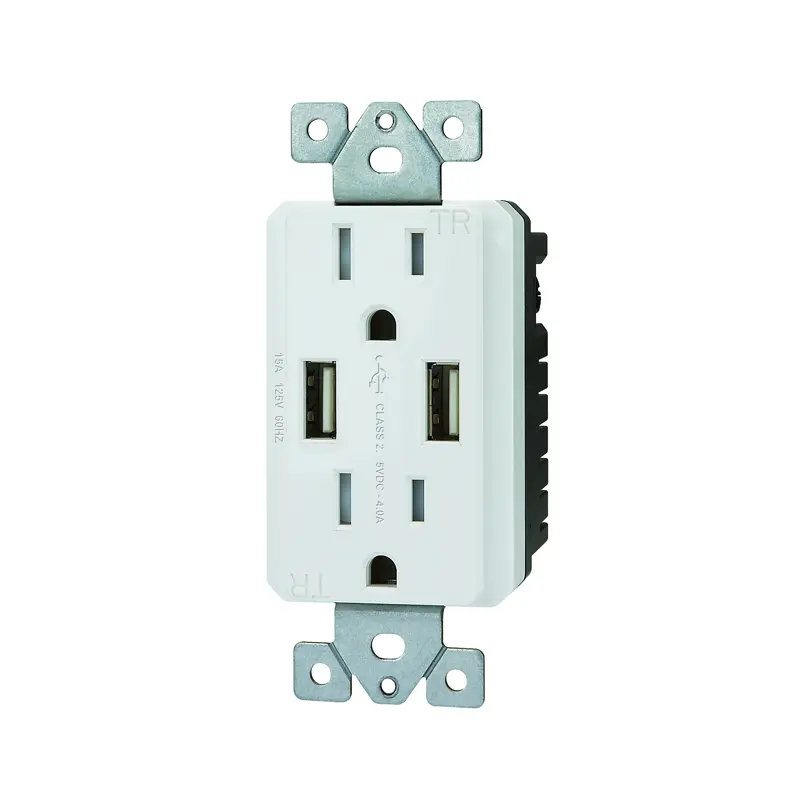 Dual-USB-Charger-4.0A-with-15A-Tamper-Resistant-Duplex-Receptacle-DWUR-151